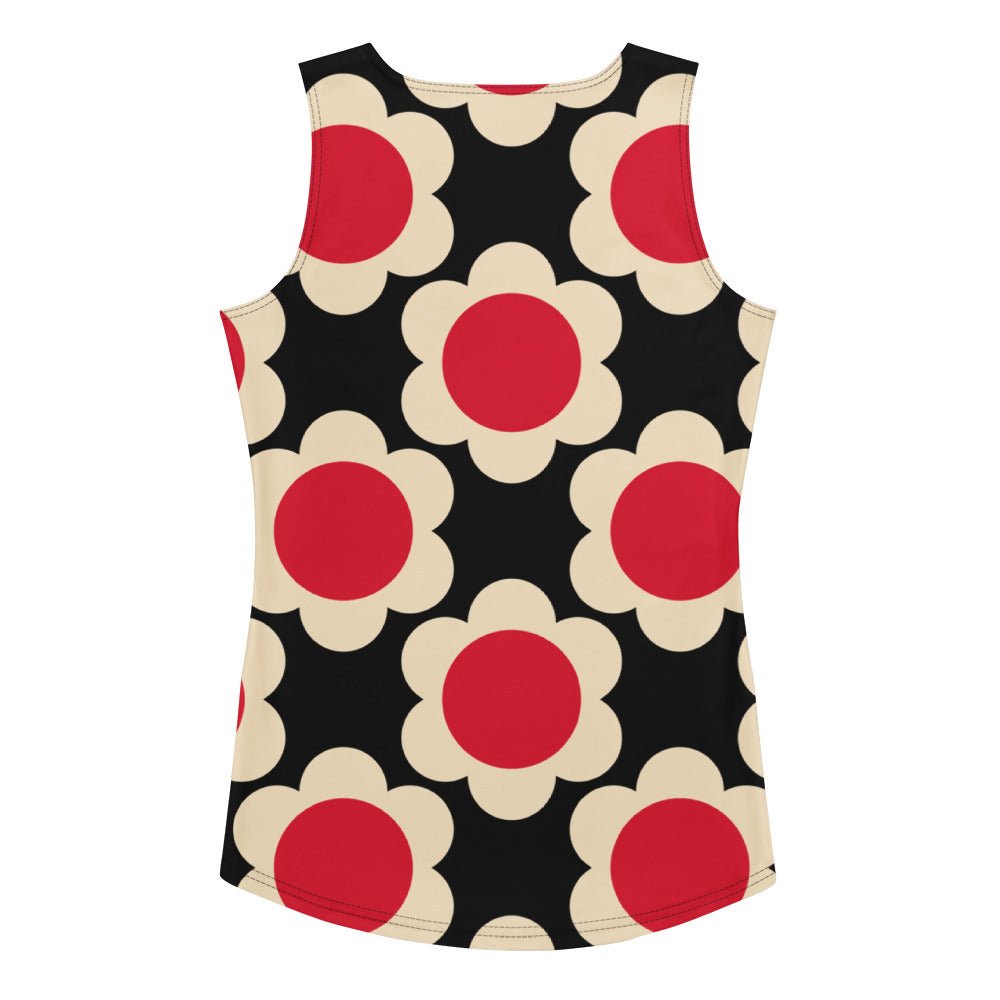 Tank Top - ELLIE red black - Classic Flower Print