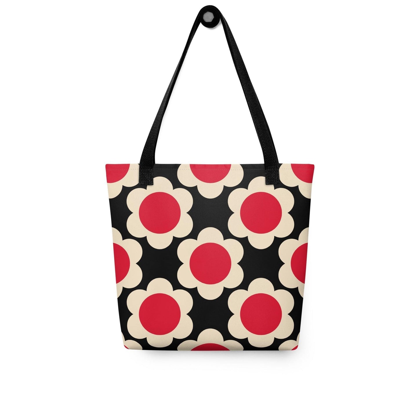 Tote Bag - ELLIE red black - Classic Flower Print