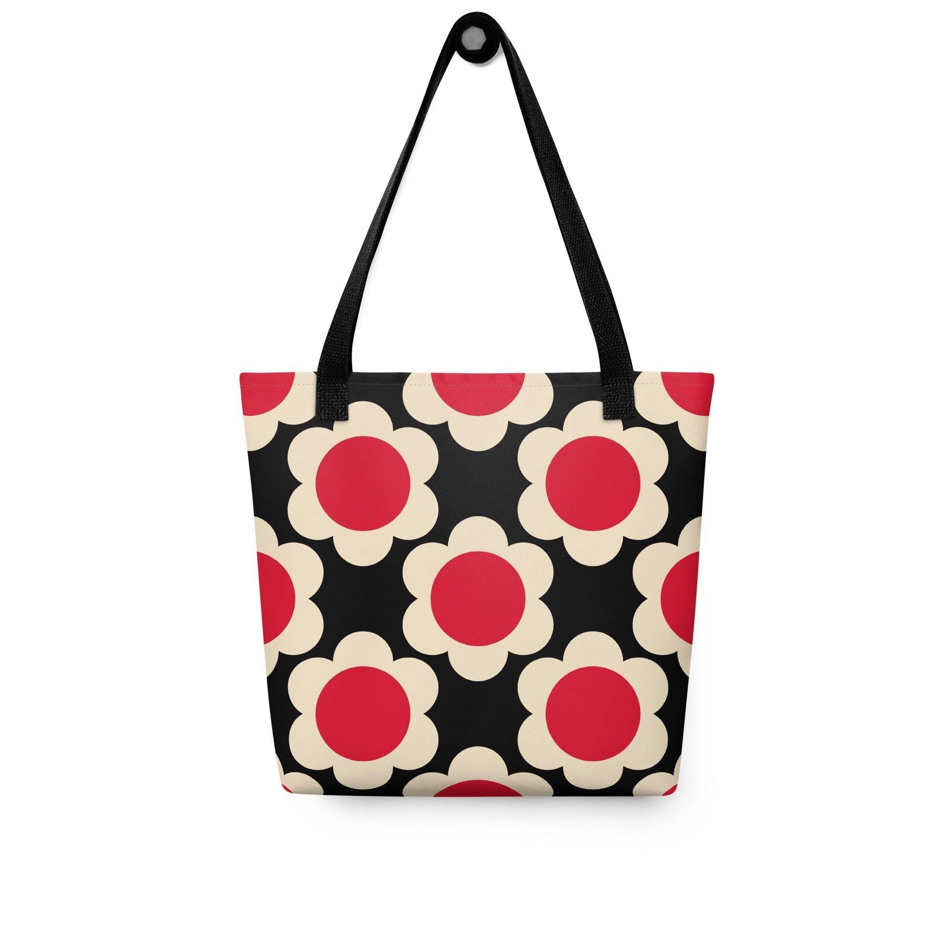 Tote Bag - ELLIE red black - Classic Flower Print