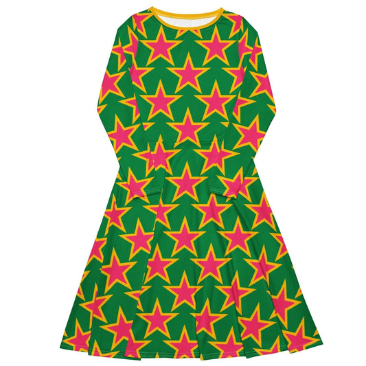 Midi Dress - ELLIE STAR green - Classic Flower Print