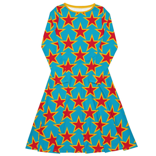 Midi Dress - ELLIE STAR turquoise - Classic Flower Print