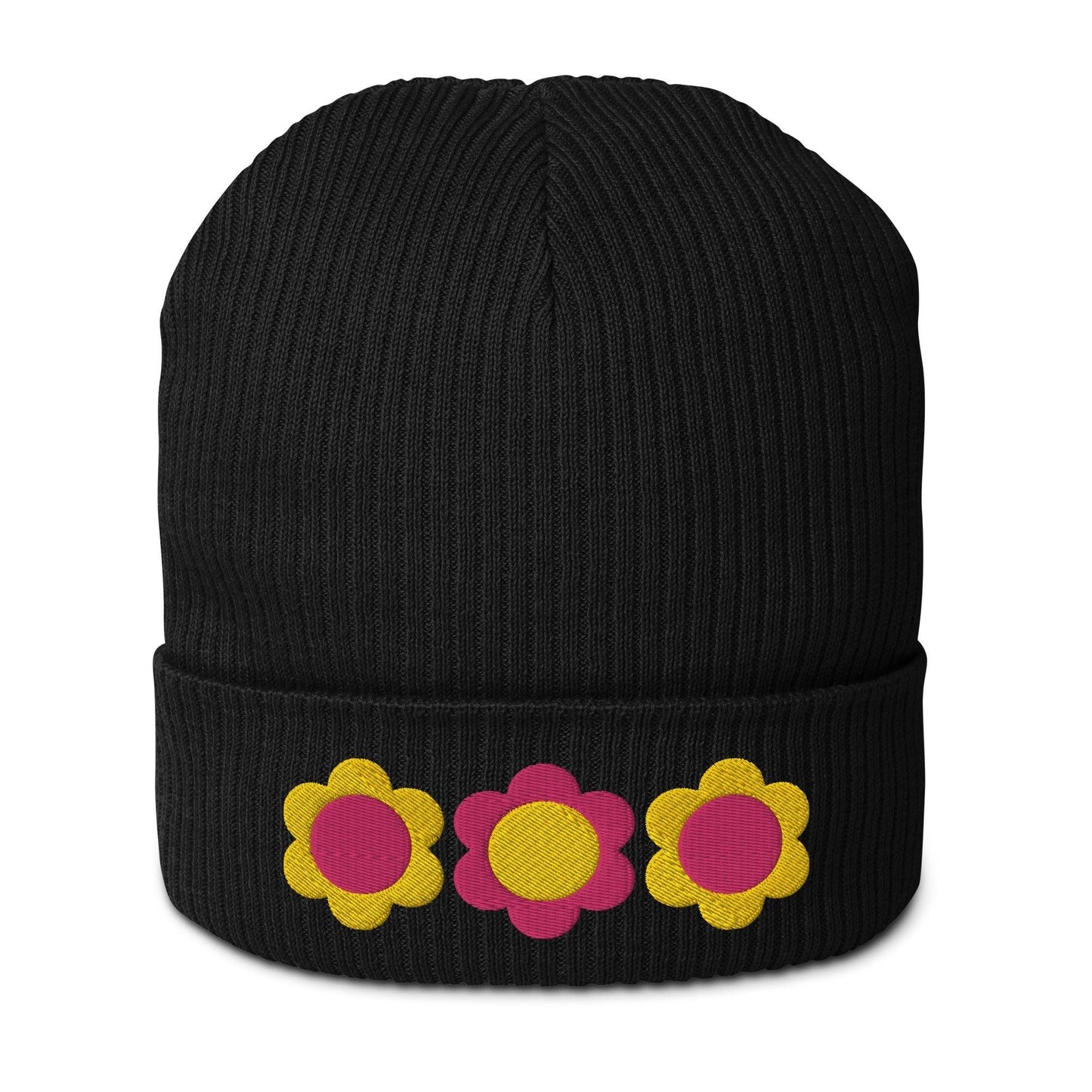 Beanie - ELLIE yellow pink - Classic Flower Print