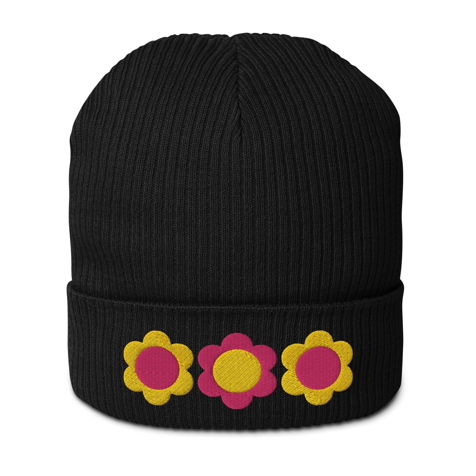 Beanie - ELLIE yellow pink - Classic Flower Print