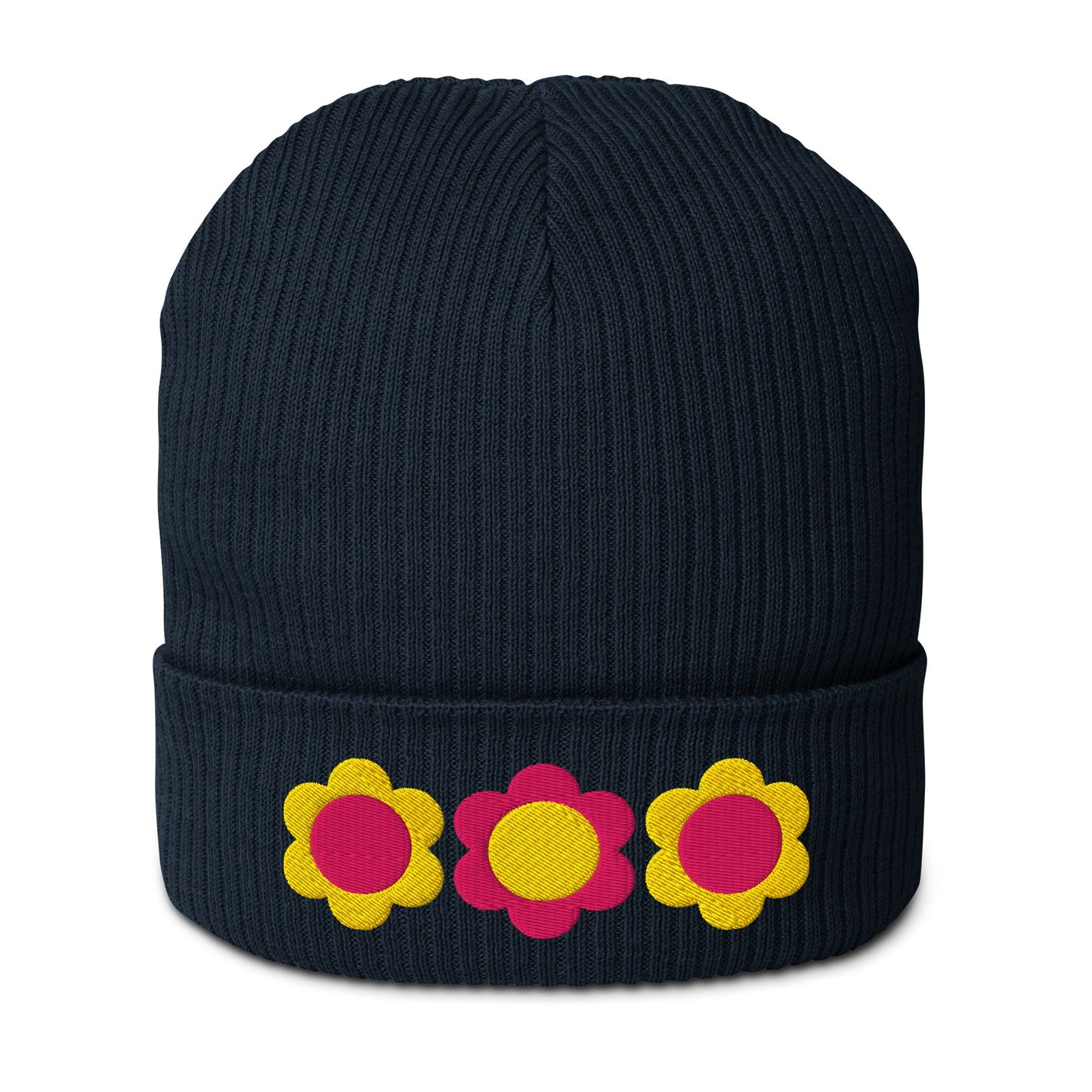 Beanie - ELLIE yellow pink - Classic Flower Print