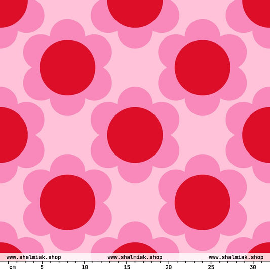 Fabric - ELLIE red - Classic floral print