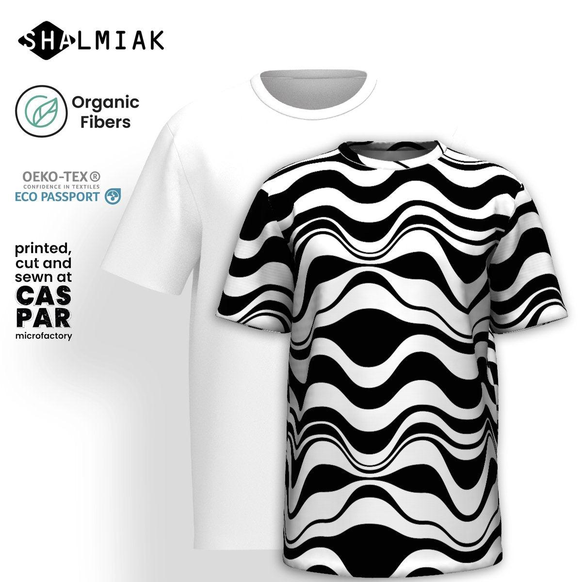 Organic Cotton T-Shirt - ENERGY WAVES black