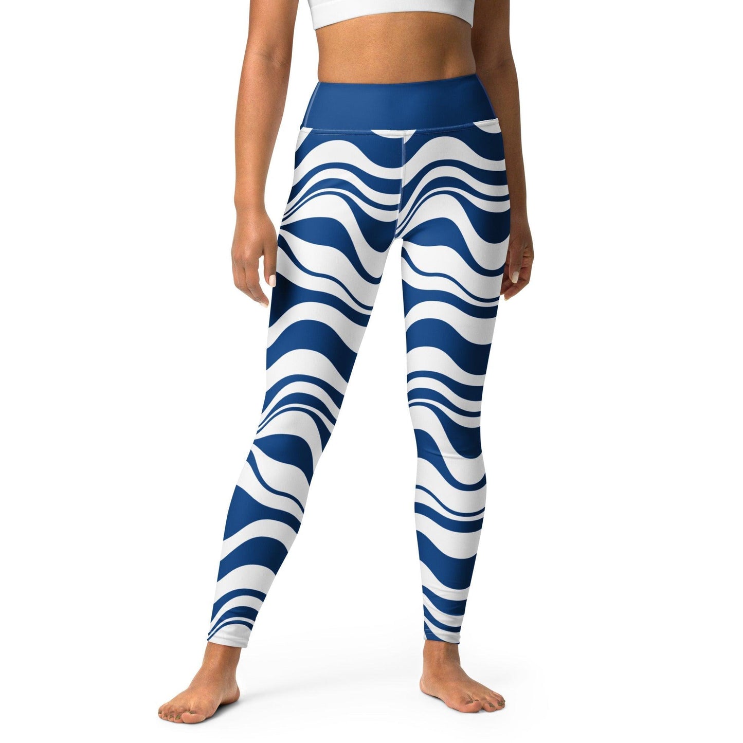 Yoga Leggings -2- ENERGY WAVES blue