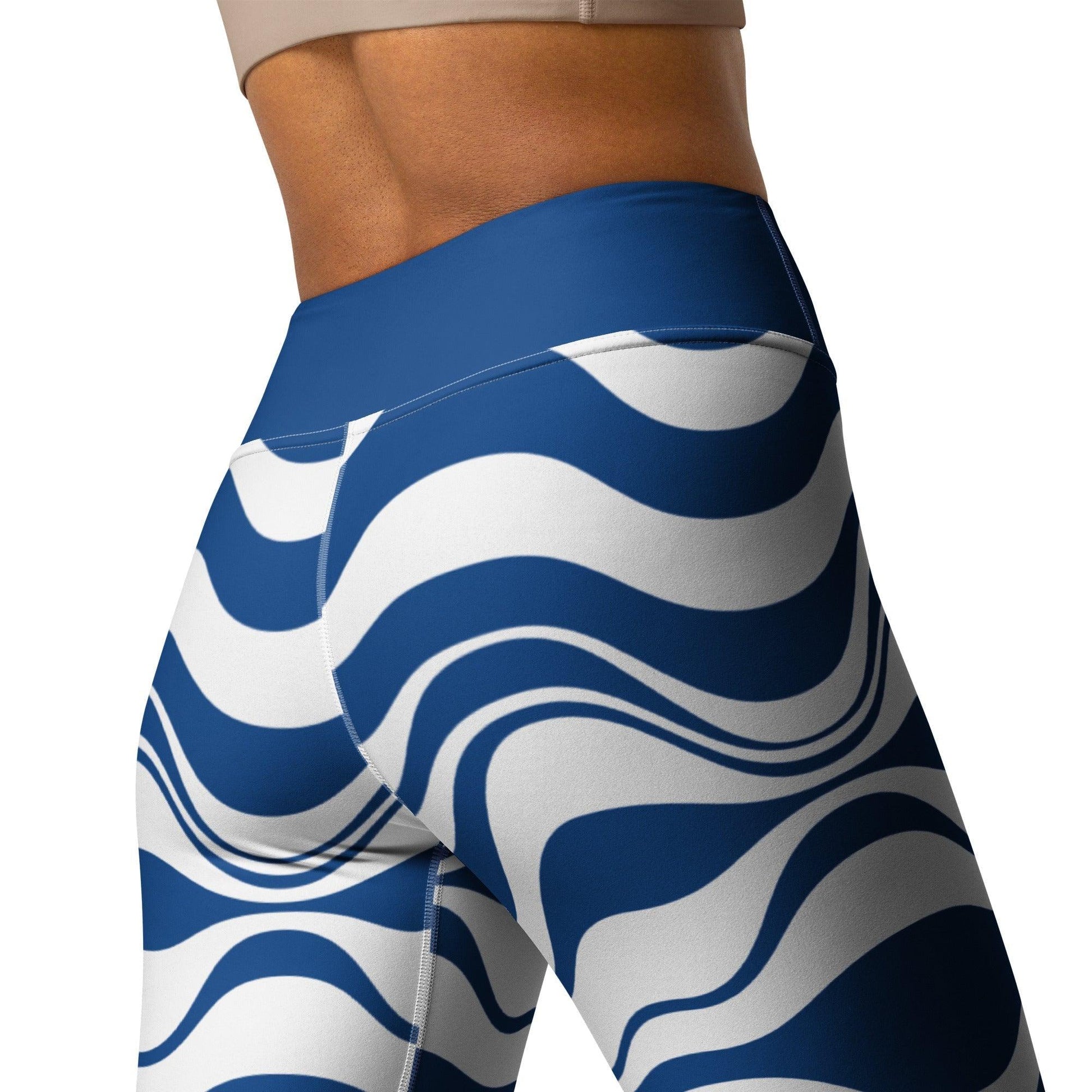 Yoga Leggings -2- ENERGY WAVES blue