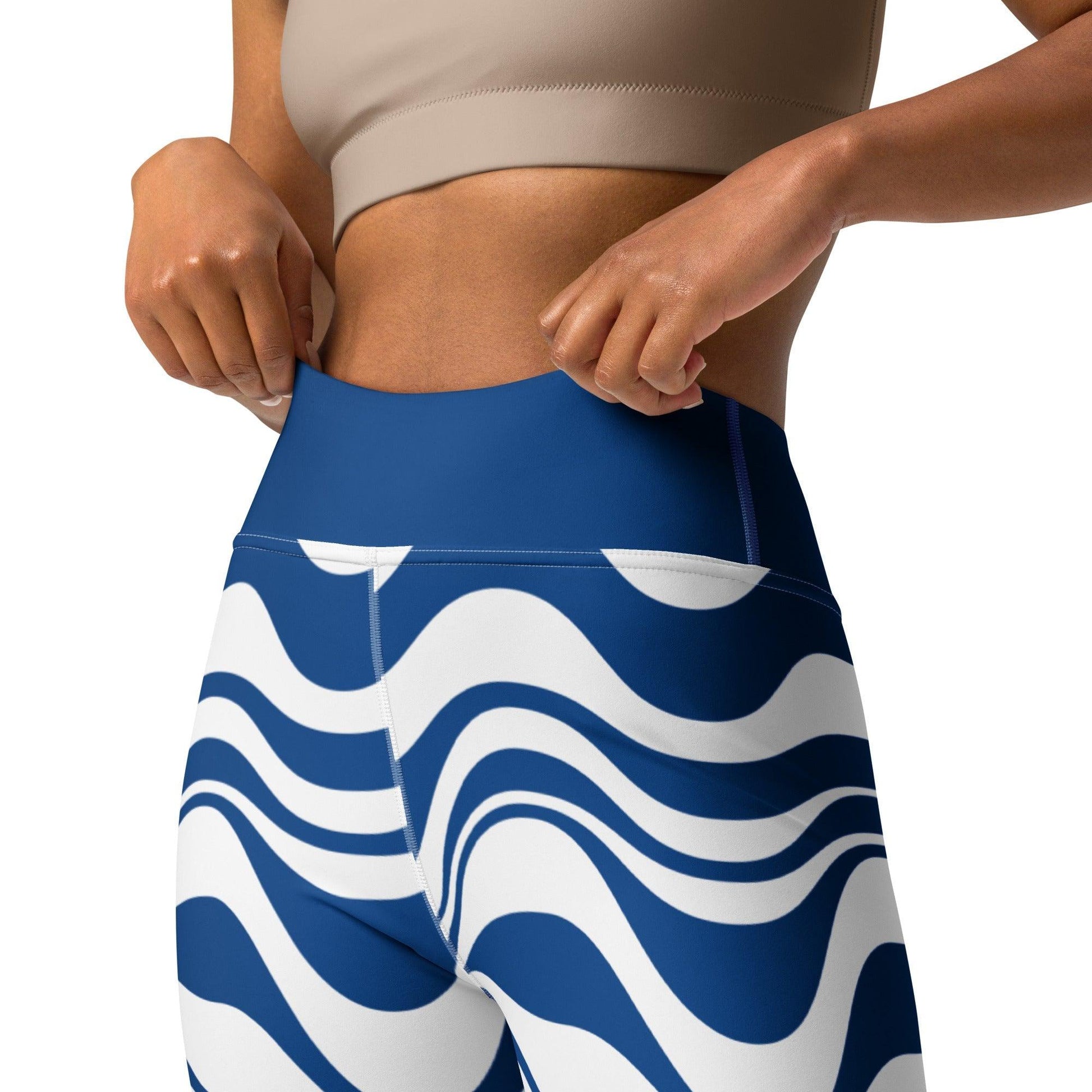 Yoga Leggings -2- ENERGY WAVES blue