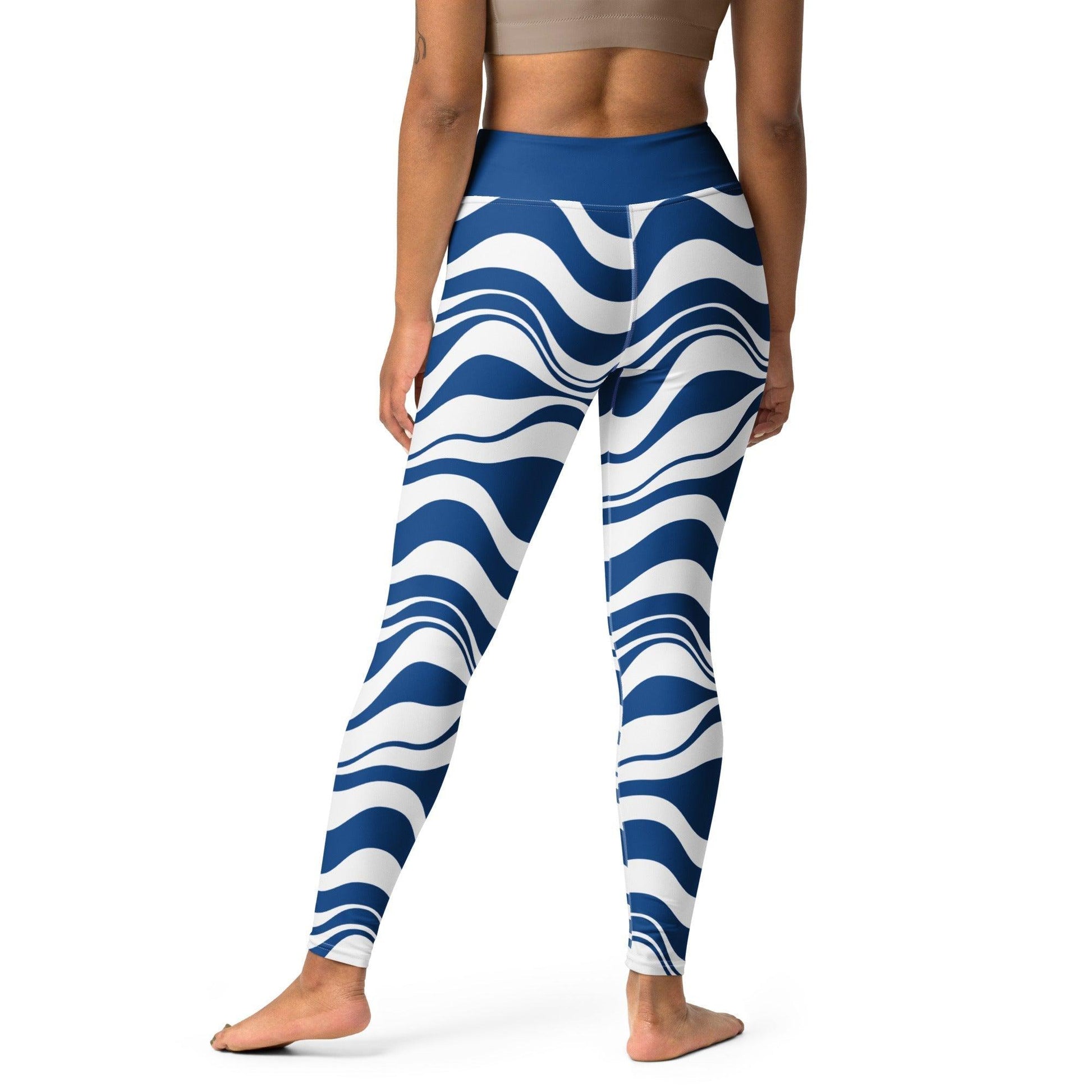 Yoga Leggings -2- ENERGY WAVES blue