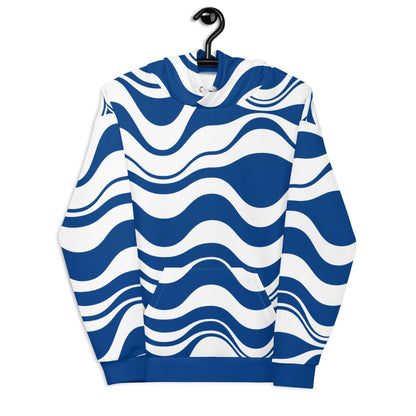 Hoodie - ENERGY WAVES blue - Wavy stripe print 6XL
