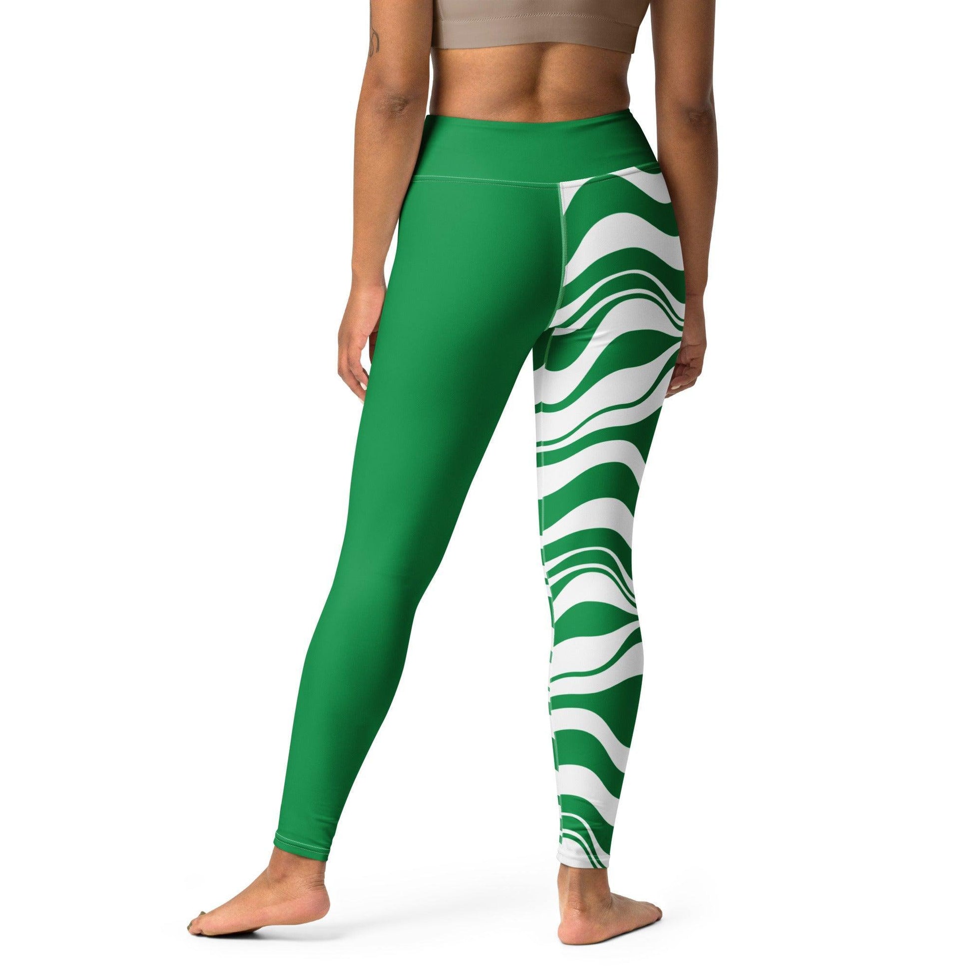 Yoga Leggings - ENERGY WAVES green