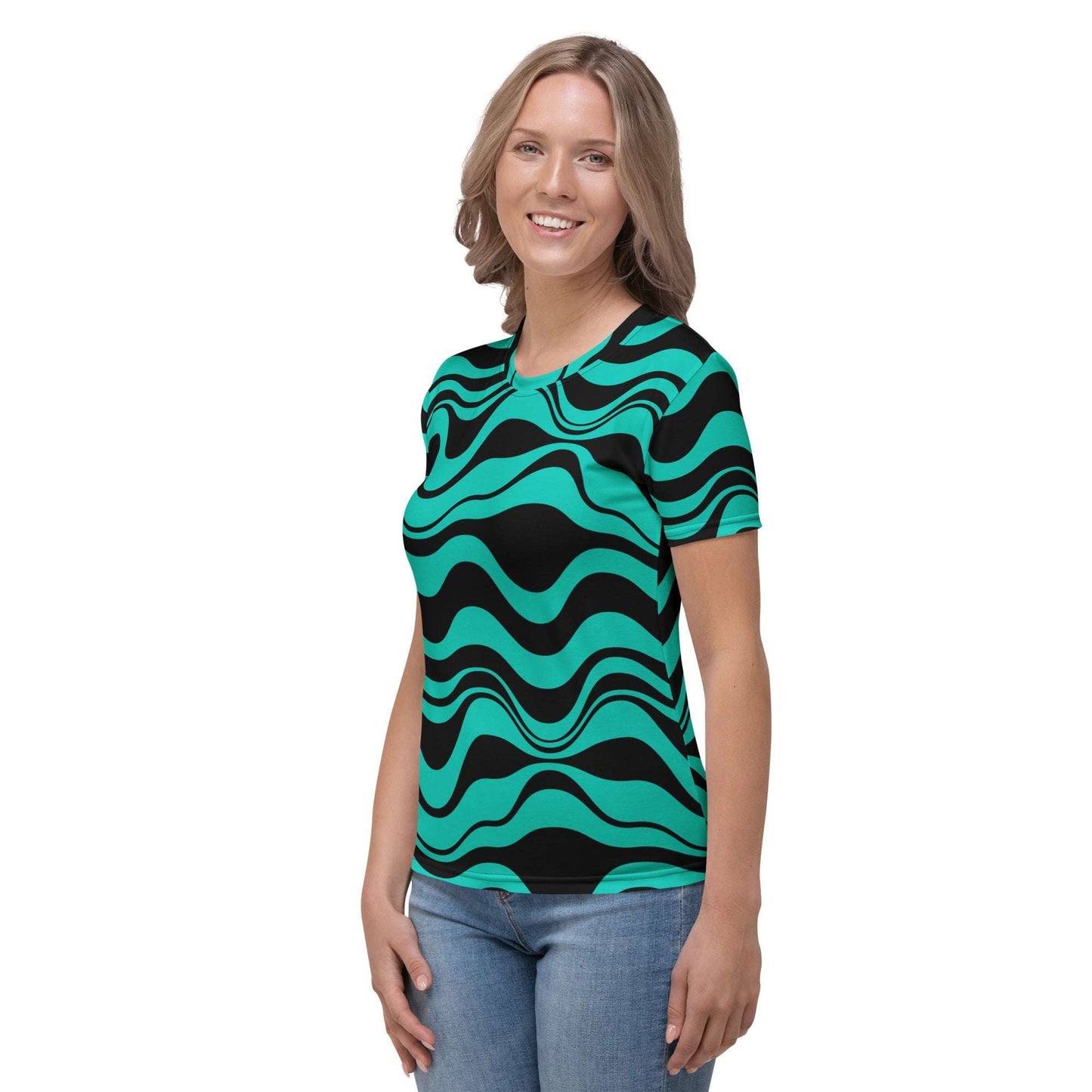 Woman's T-Shirt - ENERGY WAVES mint black