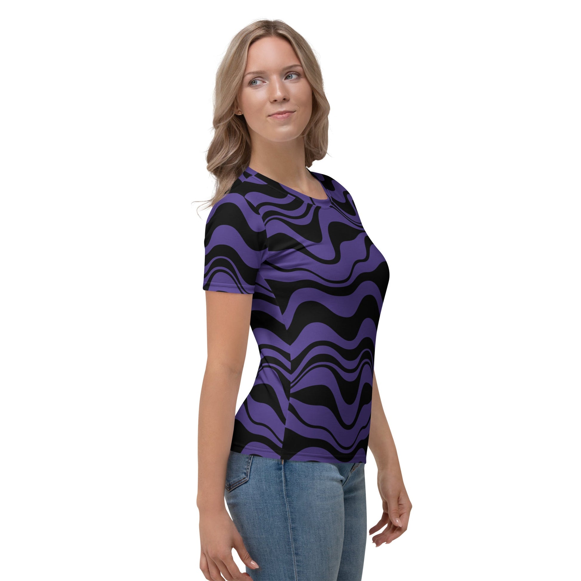 Woman's T-Shirt - ENERGY WAVES purple black