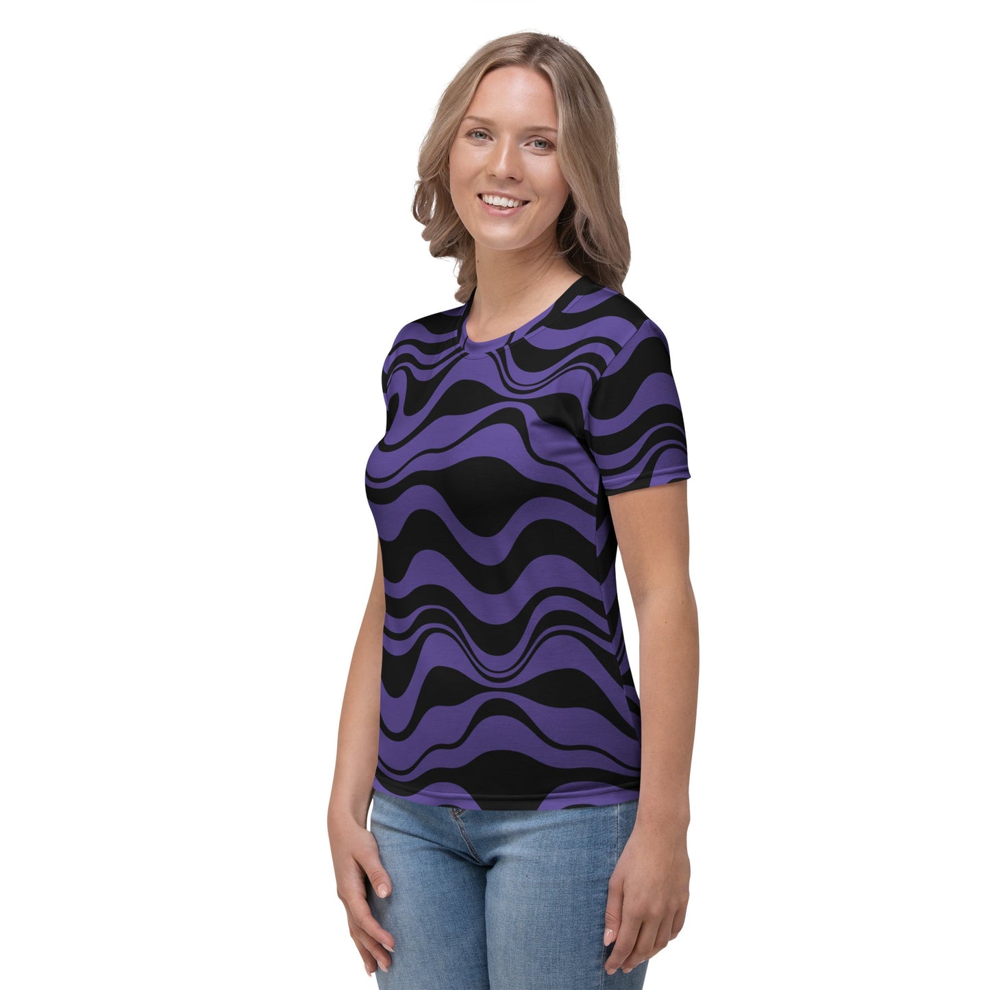 Woman's T-Shirt - ENERGY WAVES purple black