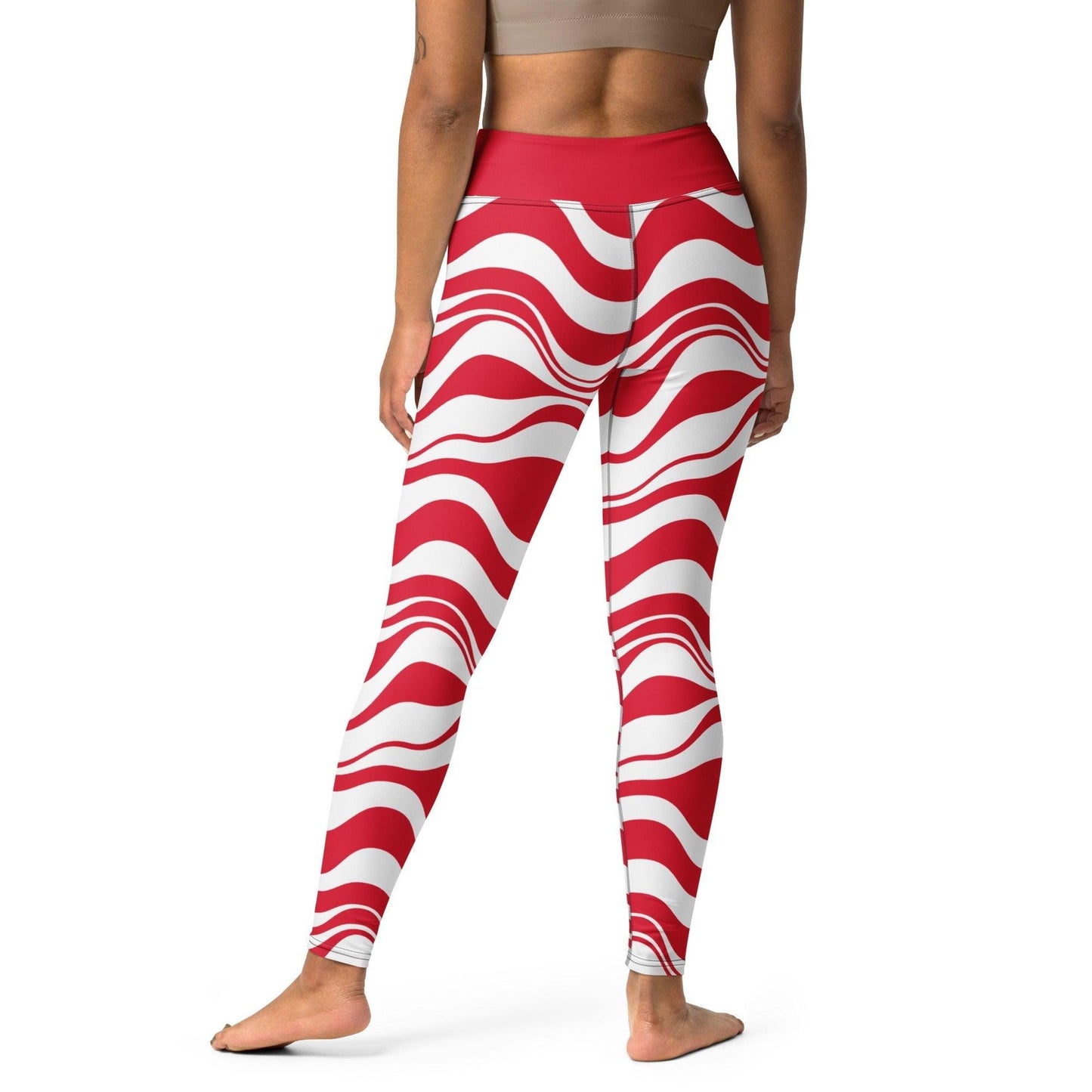 Yoga Leggings -2- ENERGY WAVES red