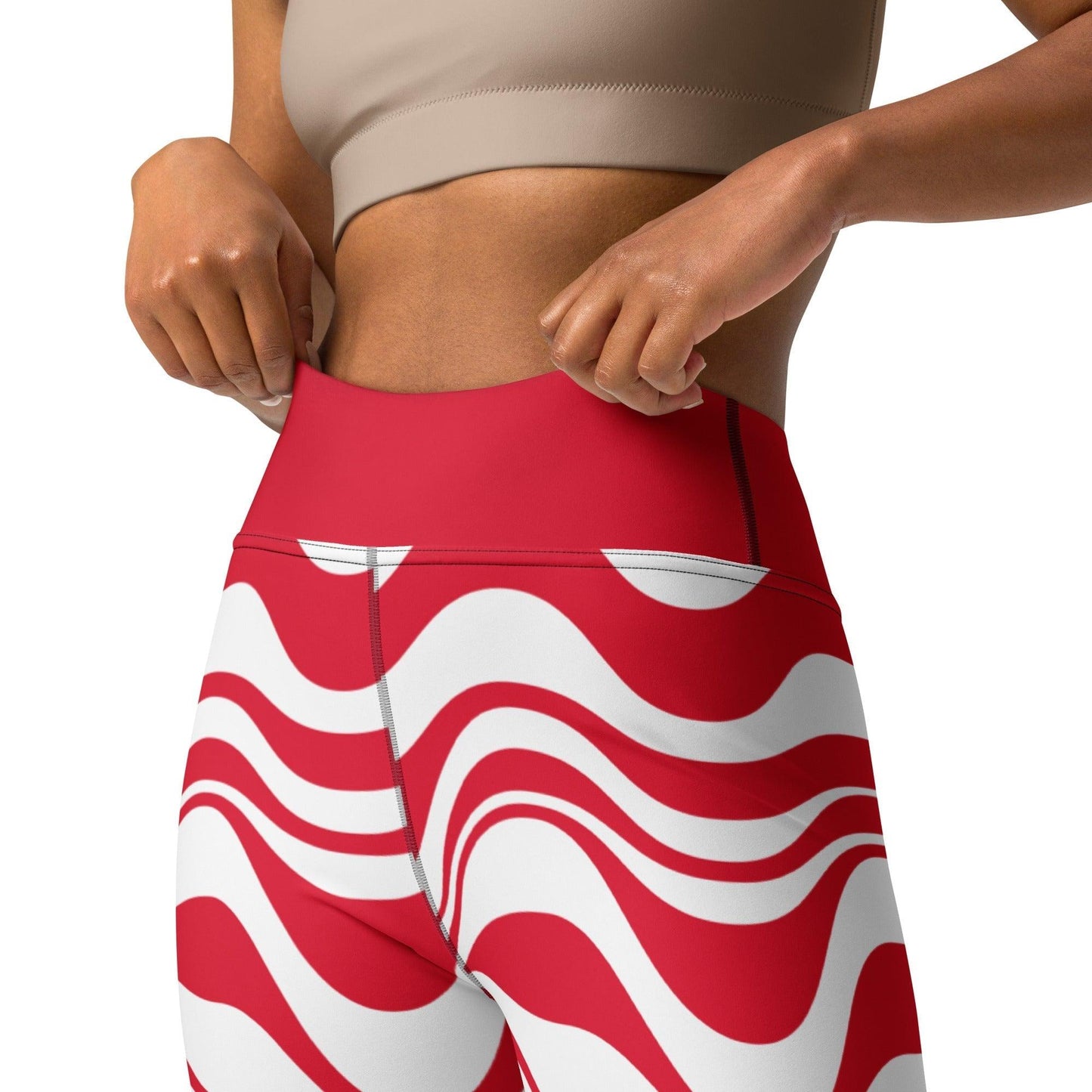 Yoga Leggings -2- ENERGY WAVES red