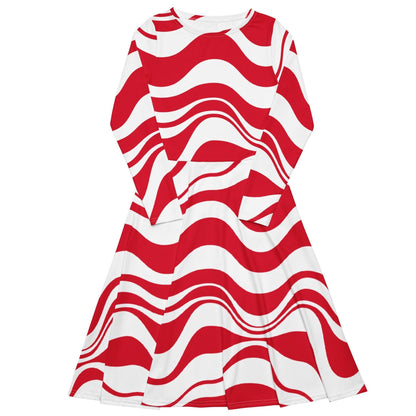 Midi Dress - ENERGY WAVES red