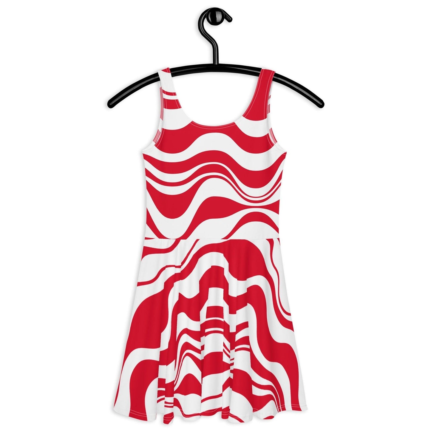 Skater Dress - ENERGY WAVES red
