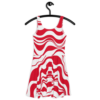 Skater Dress - ENERGY WAVES red