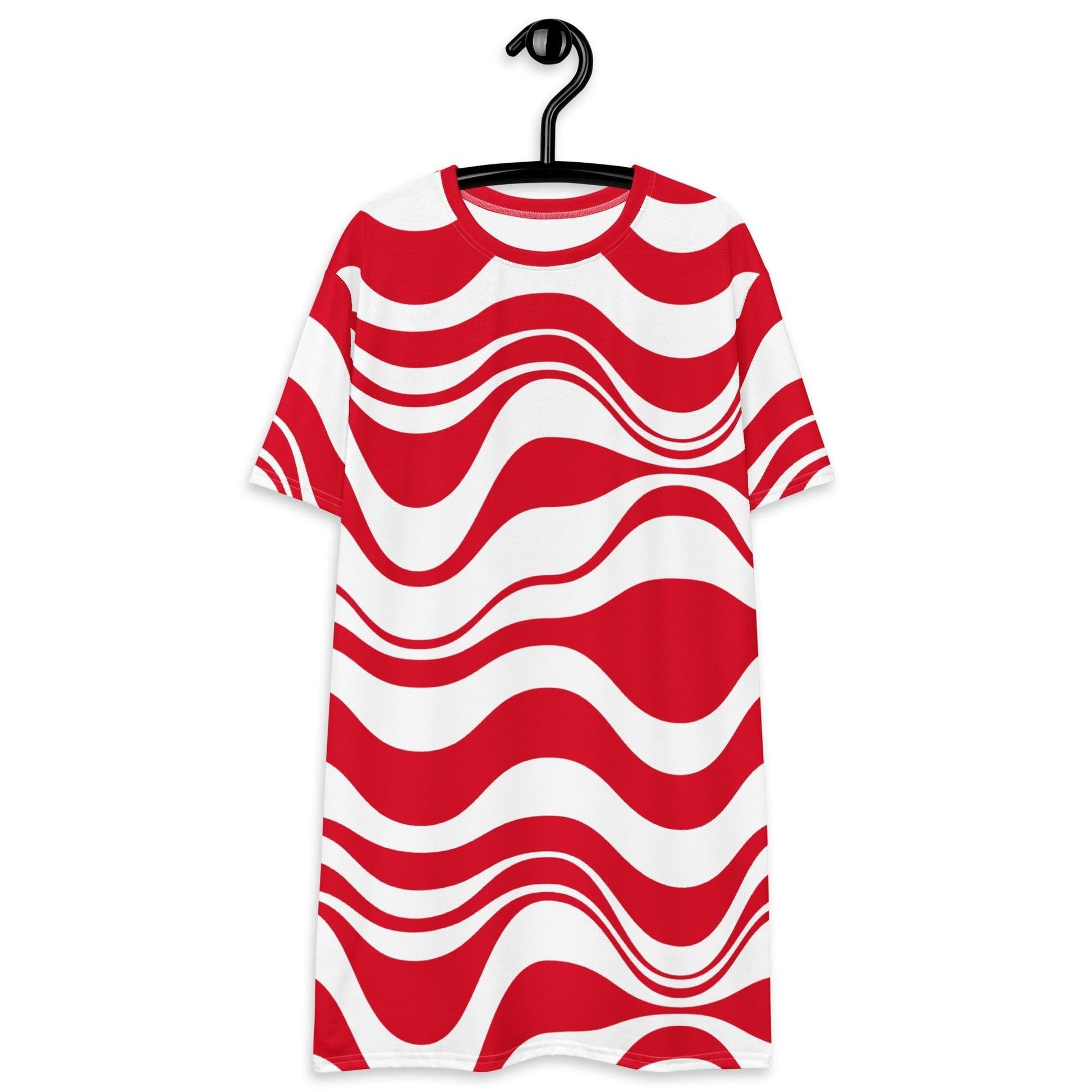 T-Shirt Dress - ENERGY WAVES red