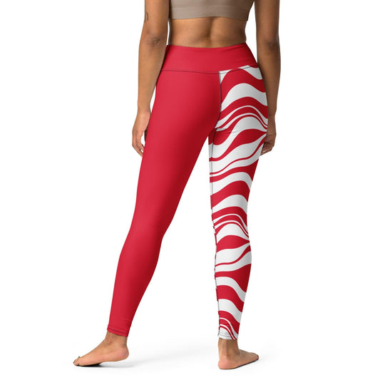 Yoga Leggings - ENERGY WAVES red