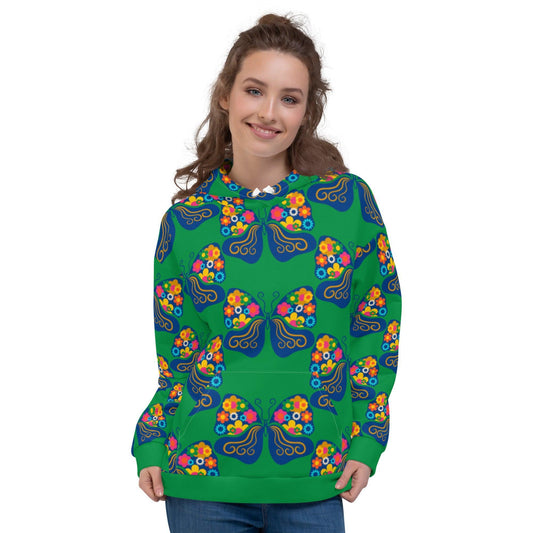 Hoodie - FAB FLOVERYFLY green