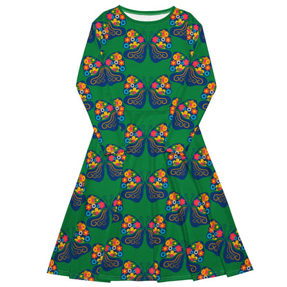 Midi Dress - FAB FLOVERYFLY green