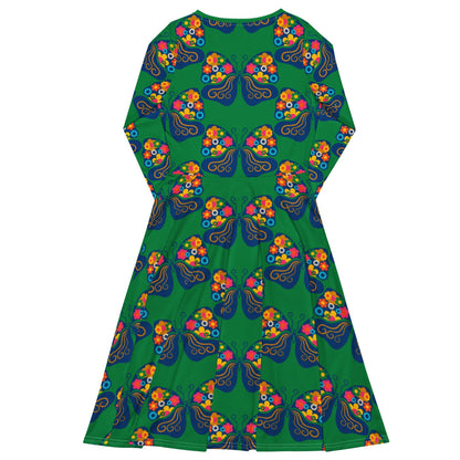 Midi Dress - FAB FLOVERYFLY green