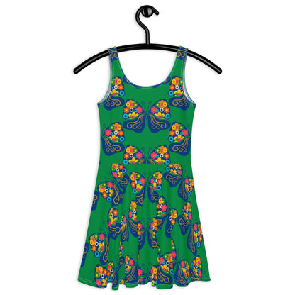 Skater Dress - FAB FLOVERYFLY green