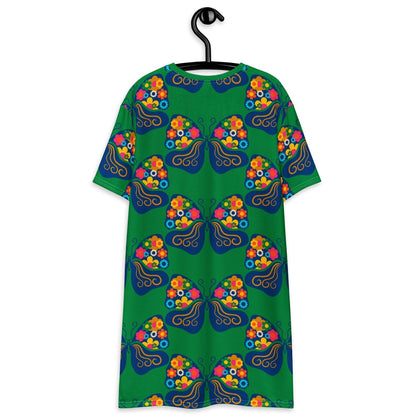 T-Shirt Dress - FAB FLOVERYFLY green