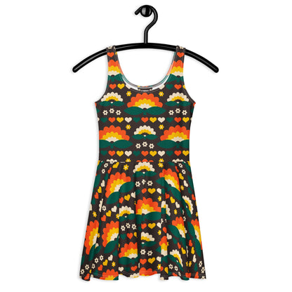 Skater Dress - FALL IN LOVE orange brown