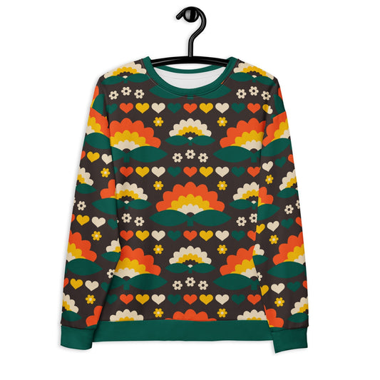 Sweatshirt - FALL IN LOVE orange brown