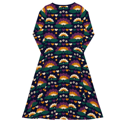 Midi Dress - FALL IN LOVE purple