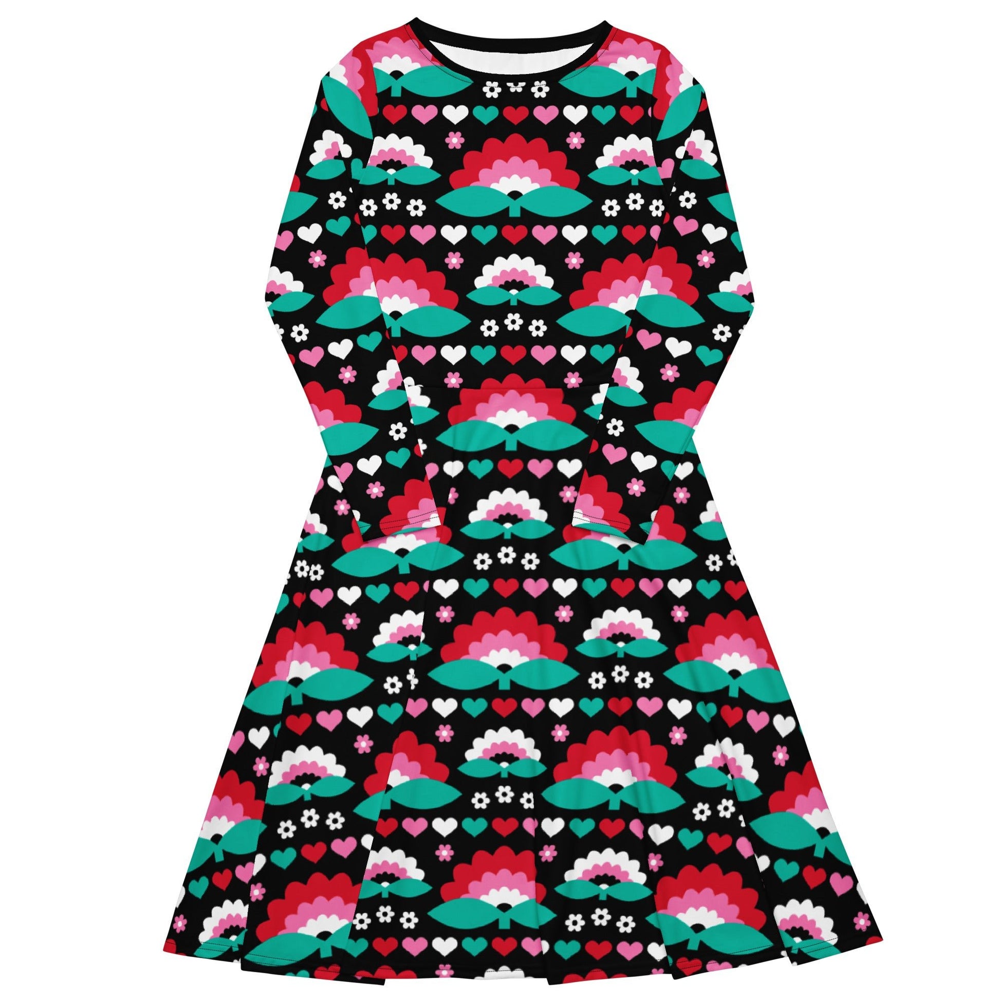 Midi Dress - FALL IN LOVE red