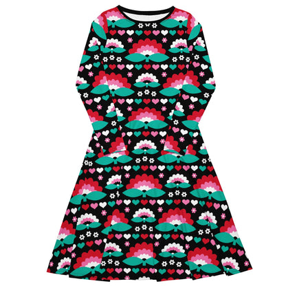 Midi Dress - FALL IN LOVE red