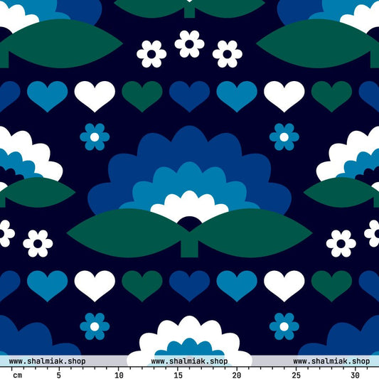 Fabric - FALL IN LOVE magic blue