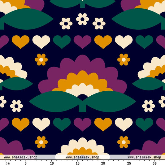 Fabric - FALL IN LOVE purple