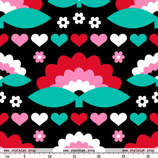 Fabric - FALL IN LOVE red