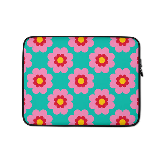 Laptop Sleeve - FANCY BLOOM pink mint