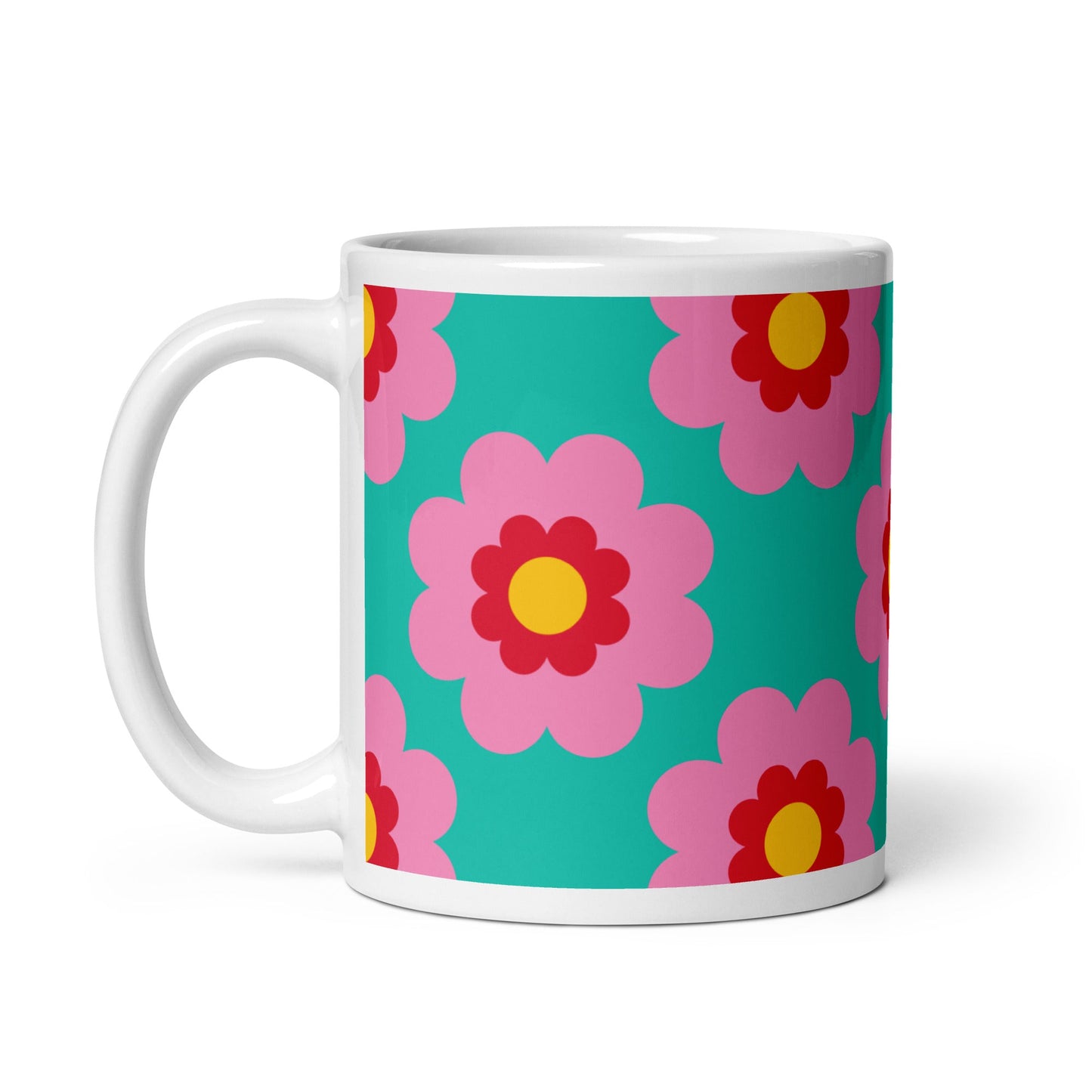 Mug - FANCY BLOOM pink mint