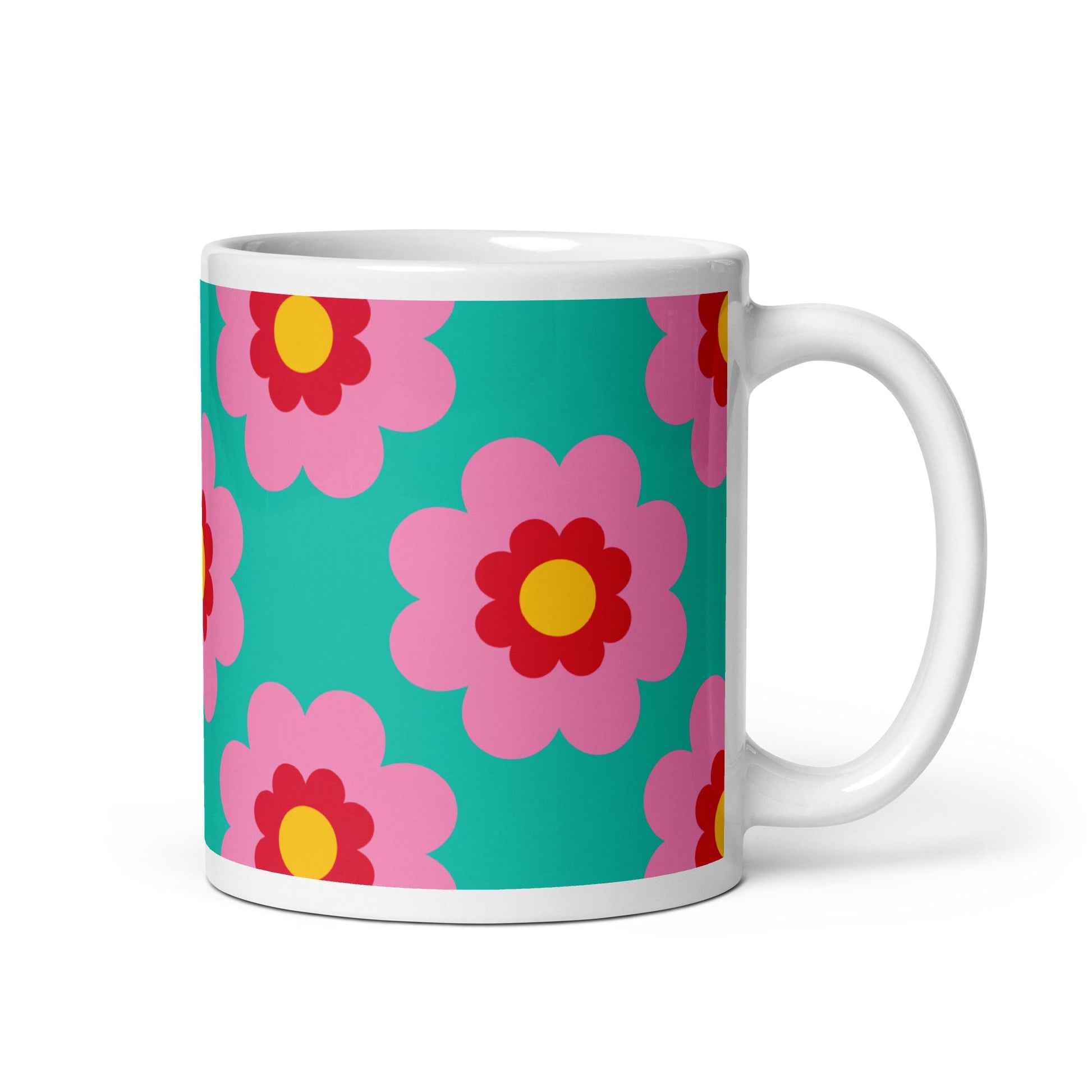 Mug - FANCY BLOOM pink mint