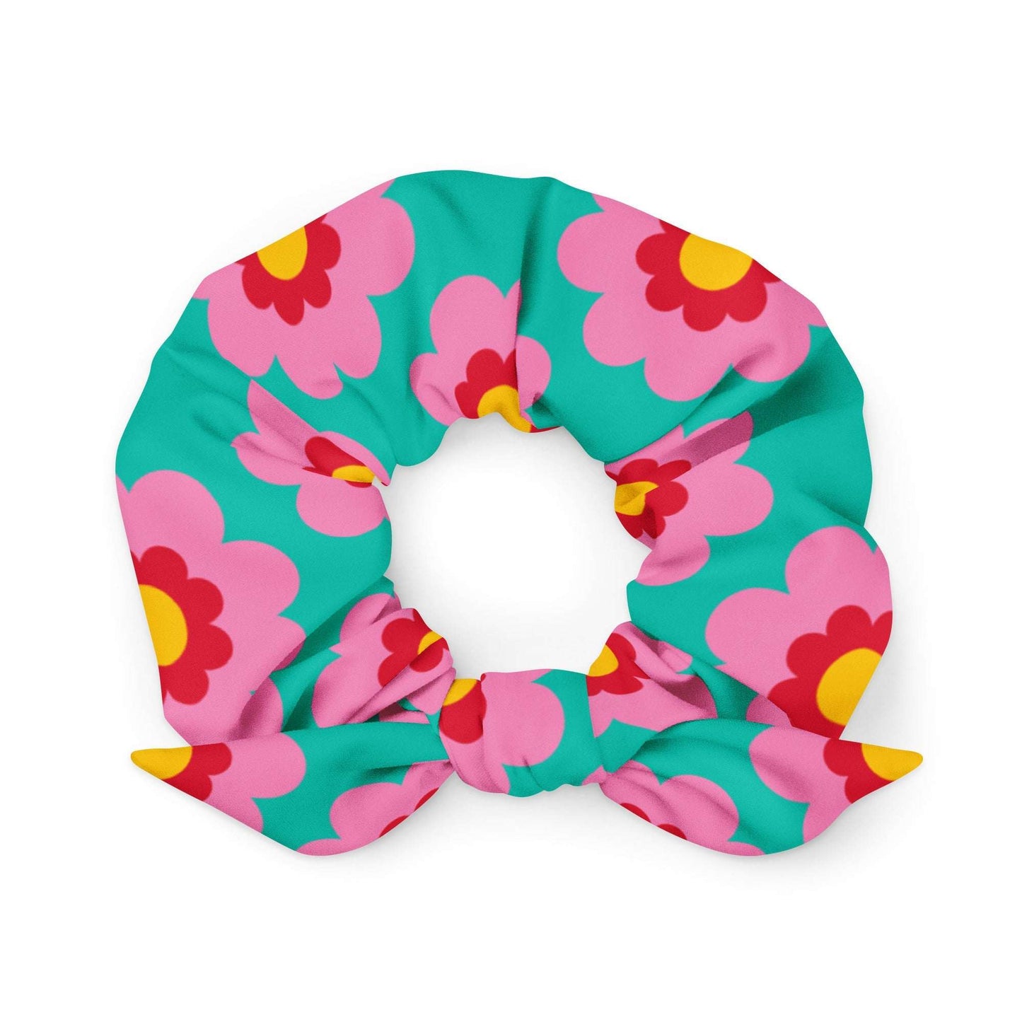 Scrunchie - FANCY BLOOM pink mint