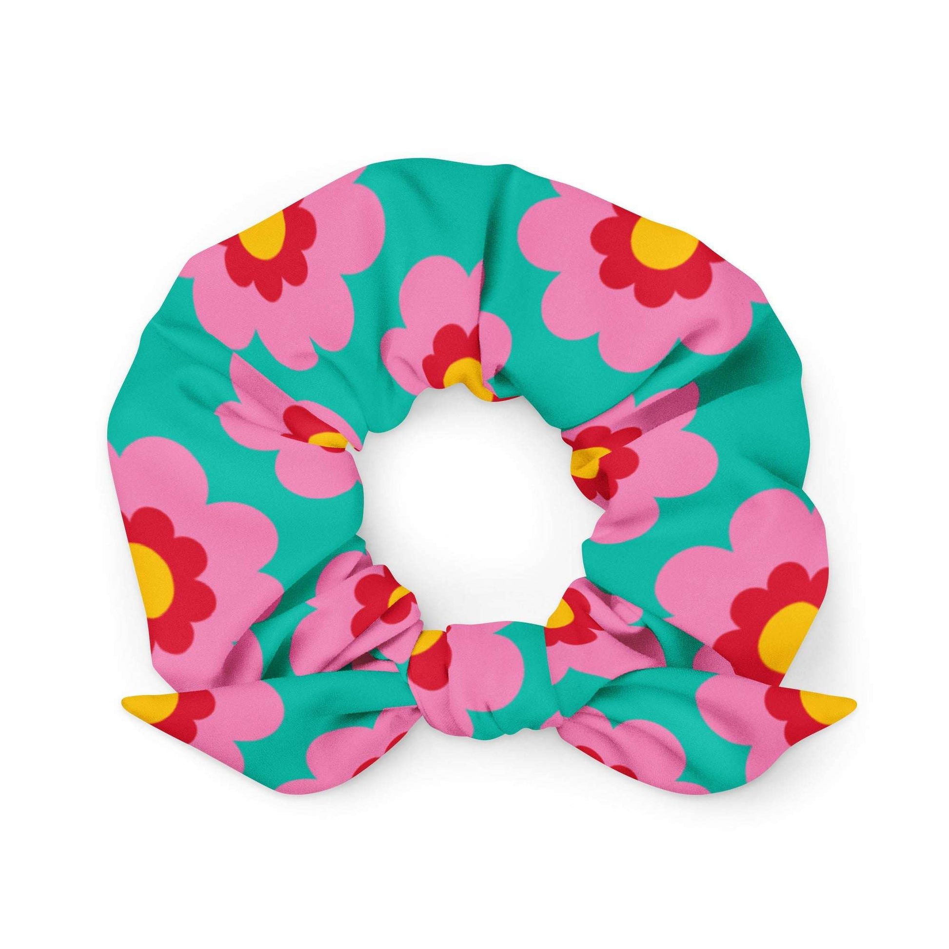 Scrunchie - FANCY BLOOM pink mint