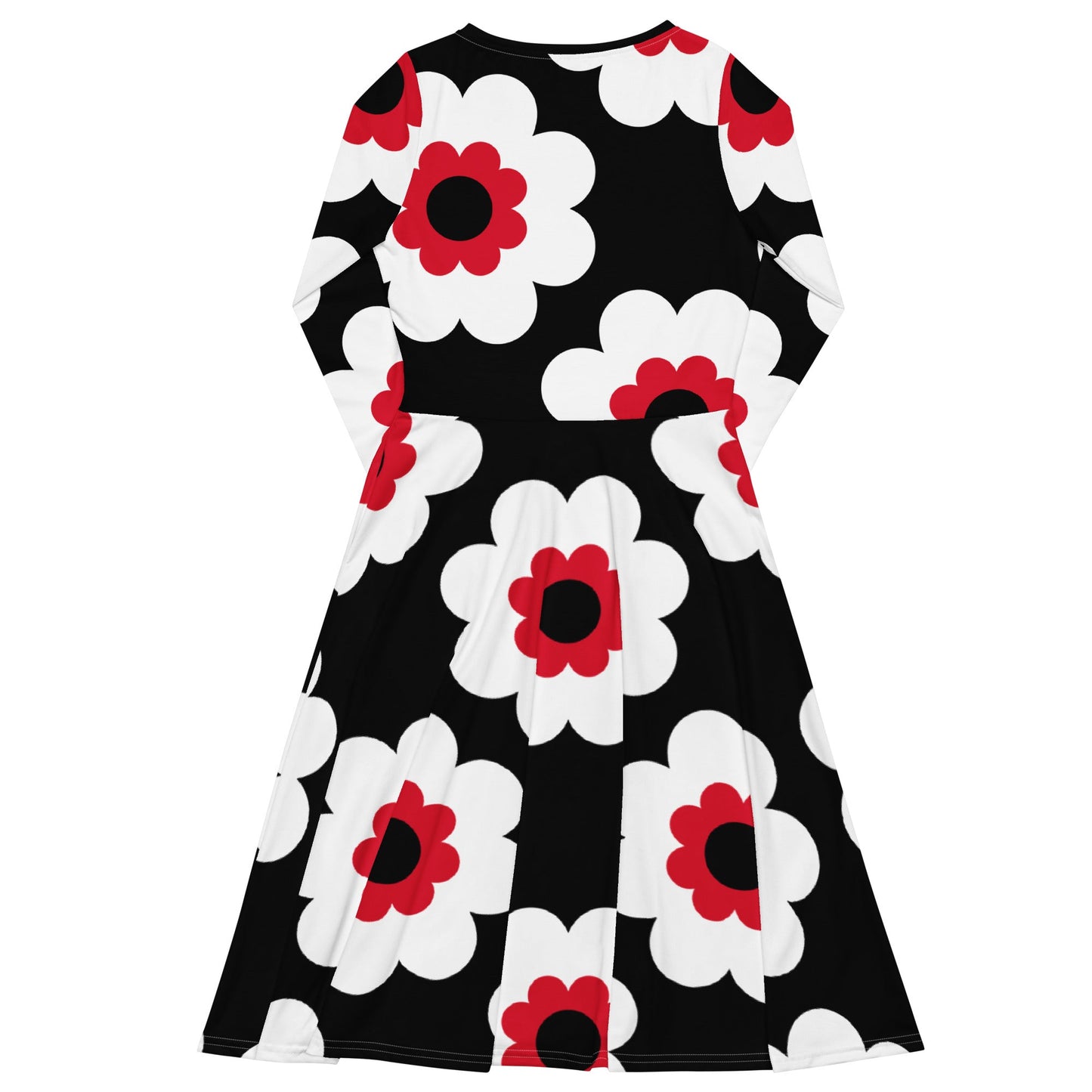 Midi Dress - FANCY BLOOM red black