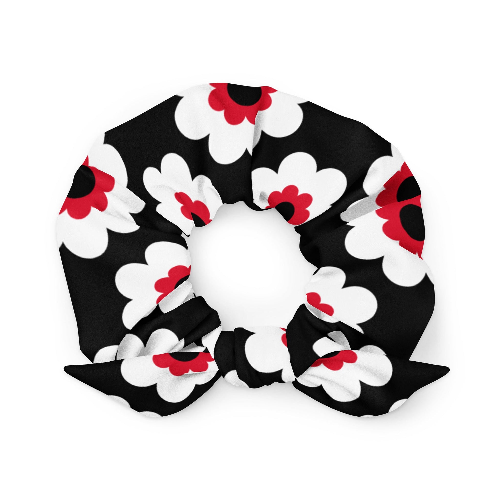 Scrunchie - FANCY BLOOM red black