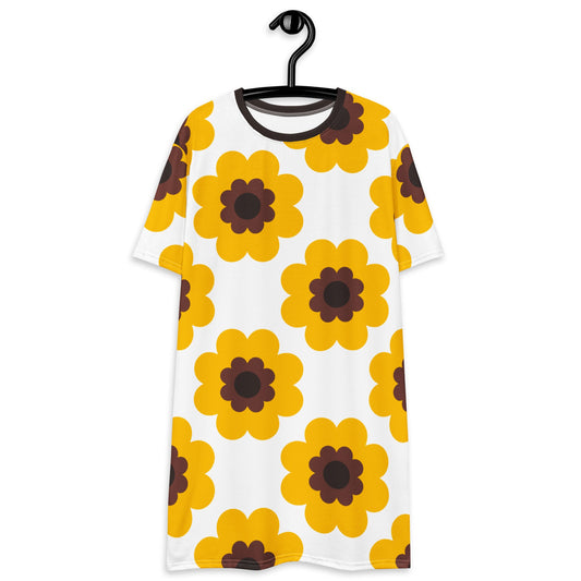 T-Shirt Dress - FANCY BLOOM yellow