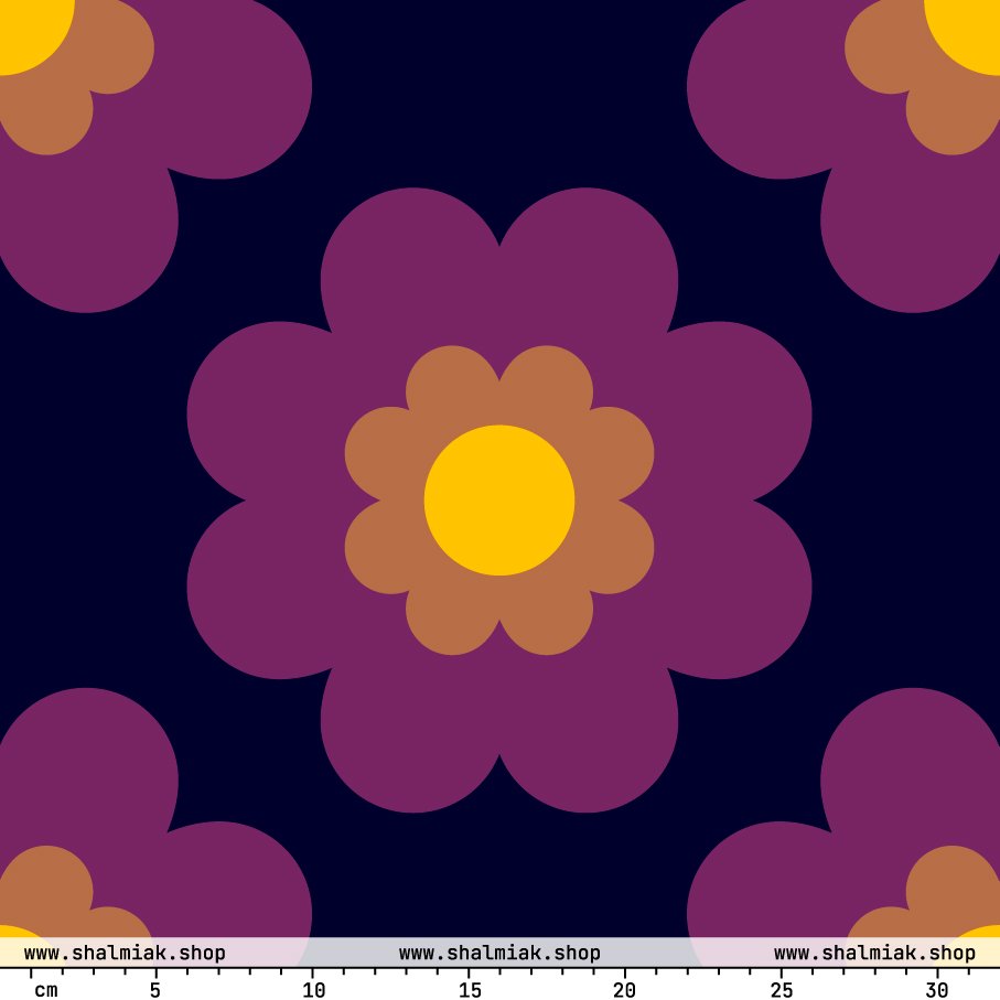 Fabric - FANCY BLOOM plum XL