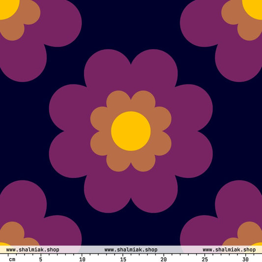 Fabric - FANCY BLOOM plum XL