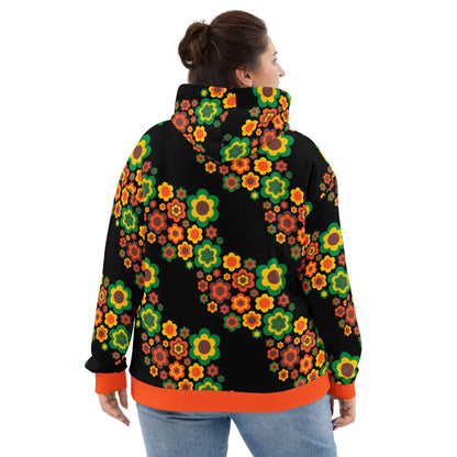 Hoodie - FLORA FOREVER retro - Floating flower print